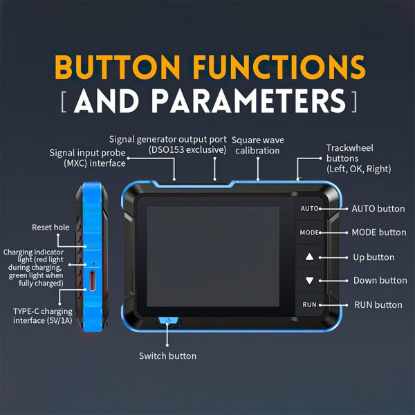FNIRSI DSO-153 2-IN-1 Mini Digital Oscilloscope Waveform Generator - Image 7