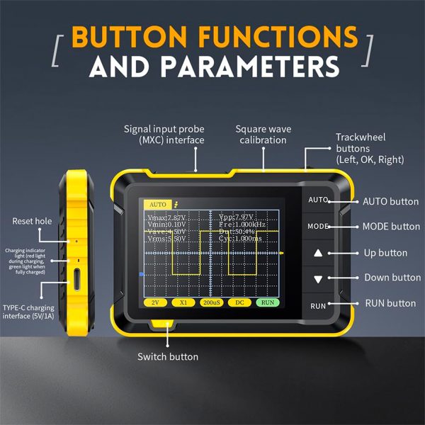 FNIRSI DSO-152 2.8" Mini Pocket Handheld Digital DSO Oscilloscope - obrazek 7