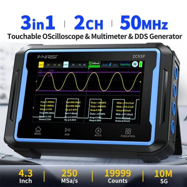 FNIRSI 2C53P 3-IN-1 Dual Channel Tablet Oscilloscope Multimeter Function Generator - obrazek 2