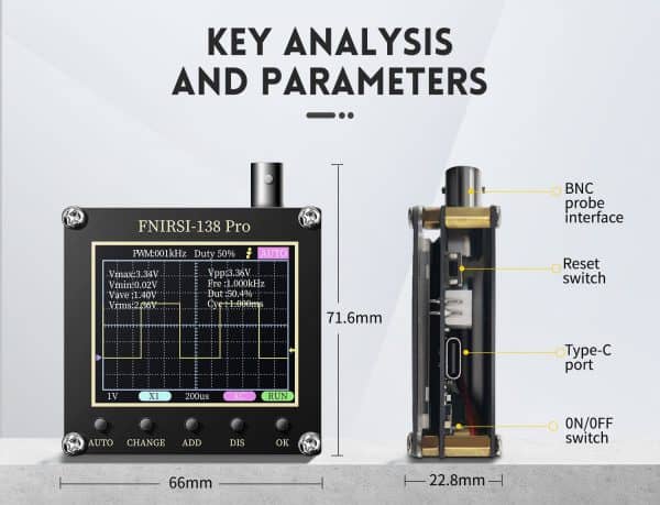 FNIRSI 138-PRO Handheld Digital Oscilloscope - obrazek 4