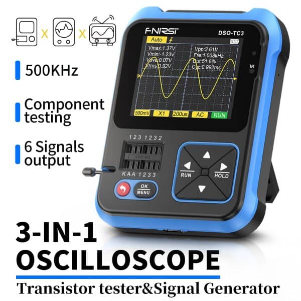 FNIRSI DSO-TC3 3-IN-1 Ręczny oscyloskop cyfrowy Generator sygnału Tester tranzystorów