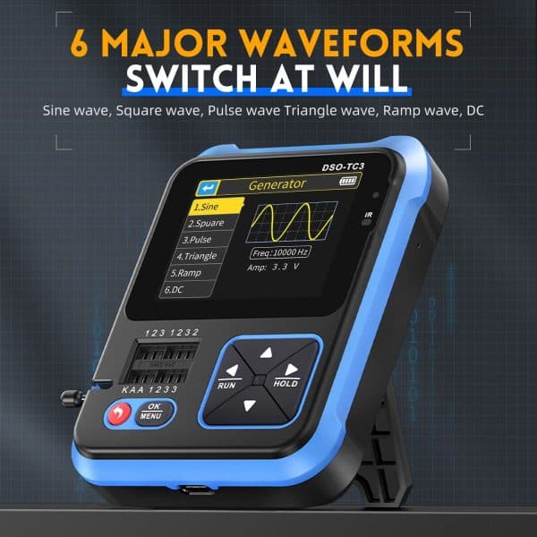 FNIRSI DSO-TC3 3-IN-1 Handheld Digital Oscilloscopes Signal Generator Transistor Tester - obrazek 3