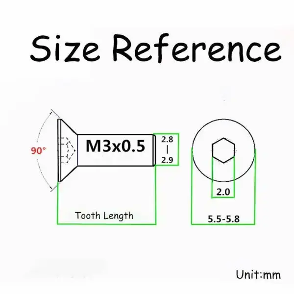 7075 Aluminium Alloy Countersunk Head Hex Socket Screws Model Hexagon Bolts M3x6/8/10/12/14/16mm - Image 4