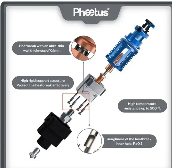 Phaetus Dragon UHF Heatsink and Heatblock Adapter M1.4x10.5x2.3