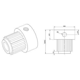PULLEY_RLA20-2GT-6-C-P5-H16_No flange