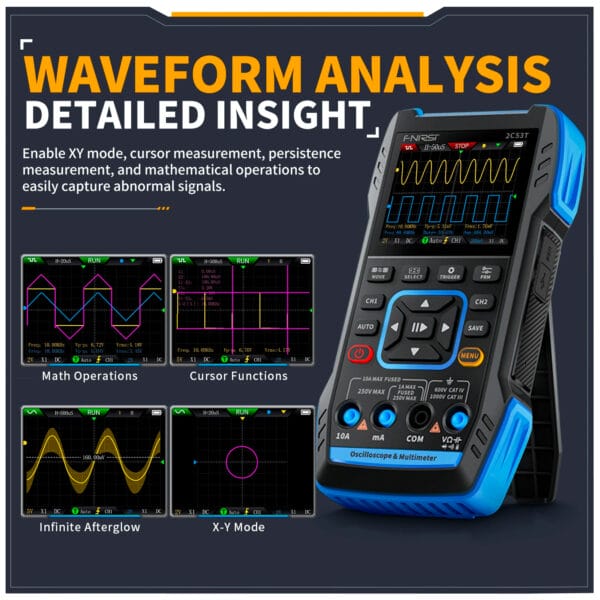 FNIRSI 2C53T Upgraded 3-IN-1 Oscilloscope Multimeter Signal Generator - obrazek 5