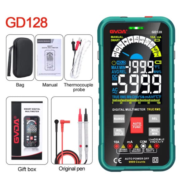 GVDA GD128 Digital Multimeter with Smart Measure and Color LCD - Image 2