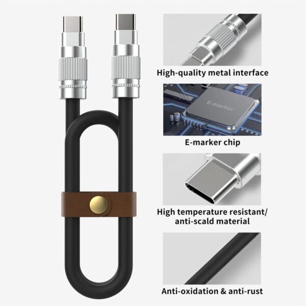 FNIRSI 100W C2C PD Charging Cable 1.2m - obrazek 2